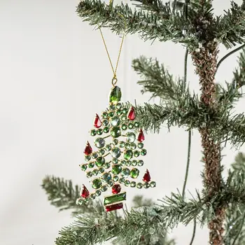 Akril karácsonyi csecsebecsék Új zöld ajándékok karácsonyfa dekoráció piros gallyak medál karácsonyi parti