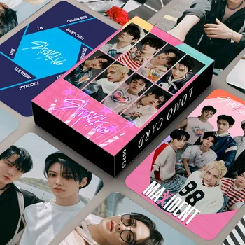 60db / Set Új Kpop Stray Kids Album Lomo kártya Kiváló minőségű kétoldalas nyomtatott fotókártya Felix Lee Know Hyunjin Bangchan rajongói ajándék