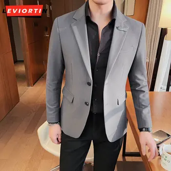 Plus méretű 4XL-M üzleti formális viselet hosszú ujjú blézerdzsekik férfi ruházathoz 2023 Slim Fit alkalmi öltöny kabátok szmokingruha