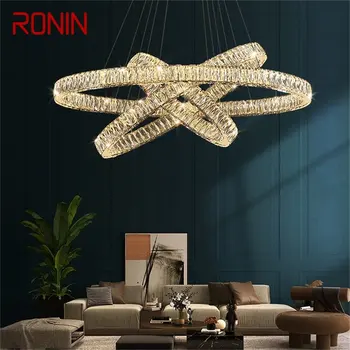 RONIN Európai függőlámpa Luxus kristály kerek gyűrűk LED lámpatestek Dekoratív csillár ebédlőbe hálószoba