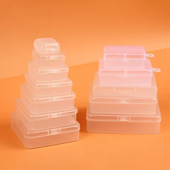 Mini műanyag doboz csomagolódoboz Tároló doboz porálló, tartós, erős ékszer tároló tok konténer téglalap alakú doboz áttetsző doboz