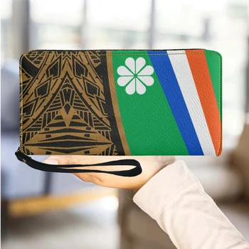 Marshall-sziget Kwajalein zászló Női pénztárcák Polinézia Luxus bőr női pénztárca cipzárral Alkalmi többfunkciós kártyatartó