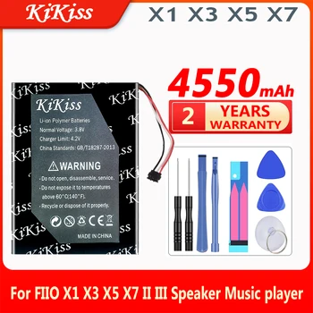 KiKiss csere akkumulátor FIIO X1 X3 X5 X7 II III hangszóró zenelejátszóhoz, 4550mAh