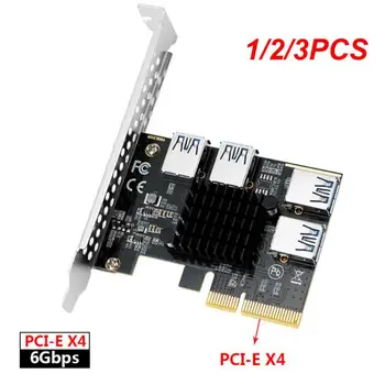 1/2/3PCS PCI Express kiemelő kártya 4 USB 1 - 4 16x USB 3.0 adapter port Pci-e 4x - 4 videokártyához BTC Bitcoin bányász bányászathoz