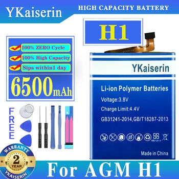  YKaiserin Új akkumulátor AGM H1 H 1 6500mAh AGM H1 akkumulátorokhoz Akkumulátor akkumulátorok szerszámokkal + követési szám