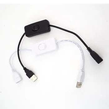 USB kábel apa - anya kapcsolóval 28 cm-es hosszabbító vezeték USB lámpa ventilátor tápvezetékhez