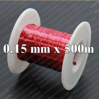 500 m 0,15 mm piros új poliuretán zománcozott rézhuzal QA-1-155 rézhuzal 0,15 x 500 méter/db