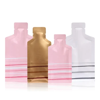 100db kozmetikai palack alakú fóliazsákok mintacsomagoláshoz Eldobható utazás Mini hőzáró folyékony por tároló csomagok