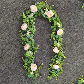 Műrózsák Sokoldalú művirágok Valósághű művirágfüzér Elegáns rózsaszőlő esküvői dekorációhoz