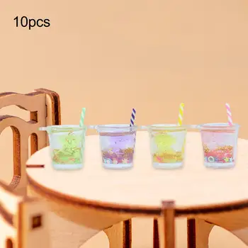 10 darab 1:12 Babaház Juice csészék Étkező dekoráció Mini konyhai dekoráció babaház konyhához Otthoni nappali kávézók