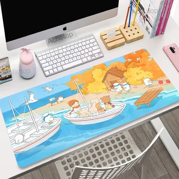 Egérpad Anime Art Kawaii Aranyos számítógép XXL billentyűzet Egérpad asztali szőnyeg PC Gamer szőnyegek Irodai szőnyeg Otthoni asztal Mause Mausepad XL