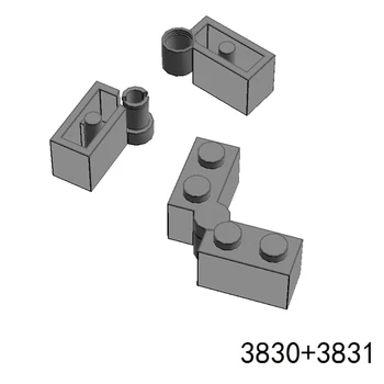 MOC Építőelemek 3830+3831 Zsanér tégla 1 x 4 forgatható alap és felső csatlakozó DIY Enlighten blokk építőelemekkel kompatibilis Assembles részecske