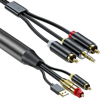  Hot-Digital analóg audio átalakító kábel, digitális SPDIF / optikai és koaxiális analóg L / R RCA audiokábel / PS5 / TV-hez