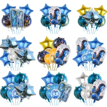 Avatar témájú léggömb szett 18 hüvelykes kerek gömb alakú alumínium film Globos gyerek születésnapi zsúr dekoráció Nem felfedése Babaváró