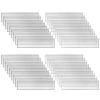  Tartók Öntapadó polccímke 1,2 x 4,3 hüvelykes átlátszó polccímke kártya zsebek Fiókok szupermarketek számára (60 csomag)