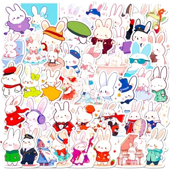 50Pcs rajzfilm aranyos nyúl matricák dekoratív scrapbooking laptop telefon autó kawaii állati matricák matrica gyerek játék
