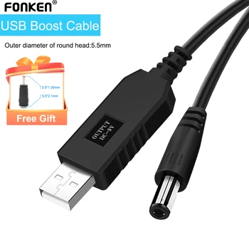 Fonken DC 5V - 12V lépcsős kábel WiFi-Powerbank kábel csatlakozó USB kábel boost átalakító Wifi router modem ventilátor hangszóró