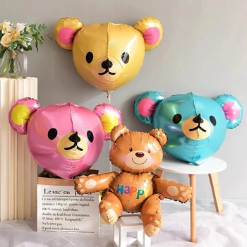 3D álló állat fólia lufik összeszerelése Medve lufi Születésnapi zsúr dekorációk Gyerekjátékok Babaváró Gyermek ajándékok