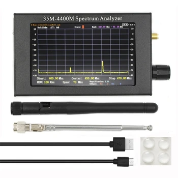 Kézi frekvencia apró teszter 4,3 hüvelykes LCD képernyő spektrum analizátor 35M-4400Mhz