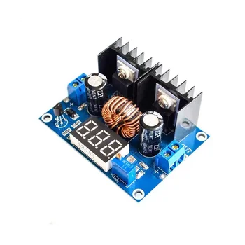 LED voltmérő PWM állítható 4-38V - 1.25-36V lépcsős kártya modul XL4016 8A 250W DC-DC Power Drop modul