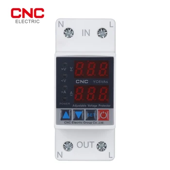 CNC Din sín 230V állítható túl- és alulfeszültség védő eszközvédő relé monitor áramkorlát