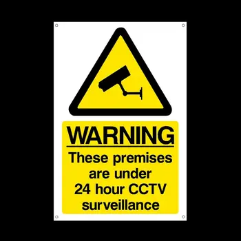CCTV 24 órás felügyelet A4 merev műanyag jel *előre fúrt* 200x300mm (MISC12) Vízálló vinil matricák autó Motos