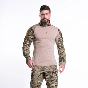 Férfi álcázó katonai ing Uniszex taktikai harci ingek Hadsereg felsők Különleges erők jelmez Gyors száraz Camisa Militar