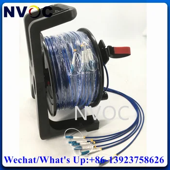 100M 6C SM G652D, 4,5 mm-es kék PVC kábel, LC-LC páncélozott száloptikai patch kábel, 6Core SC ST FC LC / UPC jumper csatlakozó PCD235-tel