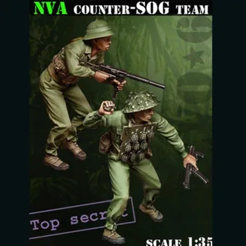 1/35 méretarányos gyanta figura modell készletek vietnami katona szigorúan titkos! NVA Counter-SOG Team 2 figurák Festetlen és festetlen C559