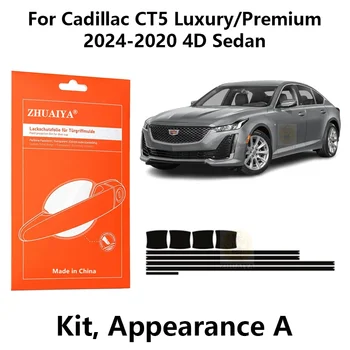 ZHUAIYA ajtóélvédők Kilincs csésze festékvédő fólia TPU PPF Cadillac CT5 luxus/Premium2024-2020 4D szedánhoz