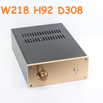 W218 H92 huzalhúzás arany panel DAC ház dekóder ház DIY alumínium cső előerősítő ház Power Box fejhallgató
