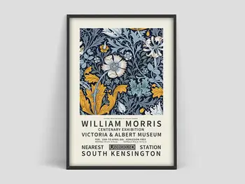 William Morris poszter Klasszikus nyomtatás Virágminta kiállítás Művészet vászon Festés Kép a galériához Lakberendezés Nincs keret