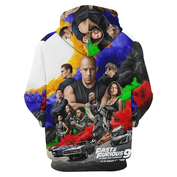 Új gyors és dühös kapucnis pulóver férfi ruházat 3D Brian O'Conner Dominic Toretto Print kapucnis pulóverek Nők Harajuku Fashion y2k pulóver kapucnis pulóver