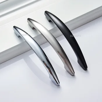 Cinkötvözet szekrény szekrény húzza északi stílusú ezüst fekete ívszekrény konyhai gomb szekrény fiókfogantyú tok hardverek