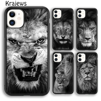 Krajews African Lion Big Cat puha telefontok tok iPhone 15-höz SE2020 14 6 7 8 plus XR XS 11 12 13 pro max Plus coque Fundas
