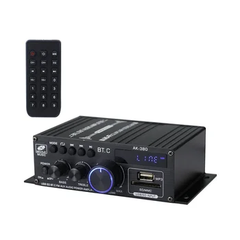 Ak380 800W 12V erősítő Bluetooth sztereó Home Car BASS Audio erősítő Zenelejátszó Autós hangszóró D osztályú FM USB/SD