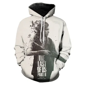 játék The Last of Us 3D nyomtatás Férfi lazaság Kapucnis pulóver Alkalmi túlméretezett pulóver Divat Népszerű Streetwear Trend Hip Hop Férfi ruházat