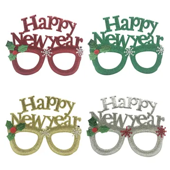 1db boldog új évet szemüvegkeret 2024 szilveszteri buli gyerekeknek Felnőtt fotófülke kellékek szemüvegek karácsonyi lakberendezési kellékek