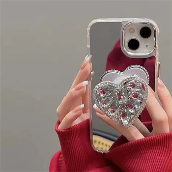  Love gyémánt konzol Készítsen tükör akril tokot iPhone 14 13 12 11 Pro Max XR X XS 14 7 8 Plus SE 3 lökhárító védő burkolatához