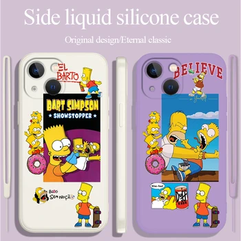 A Simpson család Homer Bart Disney Apple iPhone 14 13 12 mini XS XR SE 11 8 7 Pro Max folyékony szilikon telefon puha tok tok