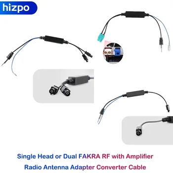 Hizpo egyfejes vagy kettős FAKRA RF rádióantenna adapter átalakító kábel erősítővel Audi VW Benz autós multimédia lejátszóhoz
