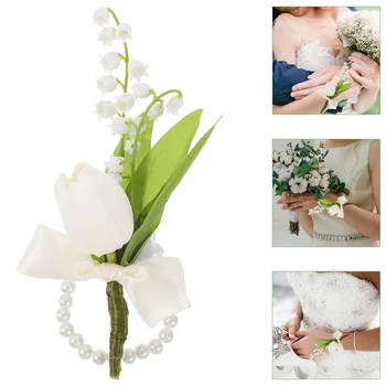 Menyasszonyi koszorúslány virágos csuklós fűző műtulipán virág fűző karkötő koszorúslány menyasszony dekoráció