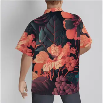 Férfi hawaii ing Virágok és levelek Hawaii stílusú felsők Beach rövid ujjú nyári alkalmi gombos 3D ingek