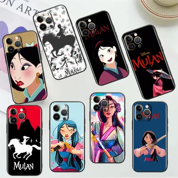 Girl Mulan Cool Apple iPhone 14 13 12 11 Pro Max Mini XS Max X XR 7 8 Plus SE2020 fekete telefontok tok