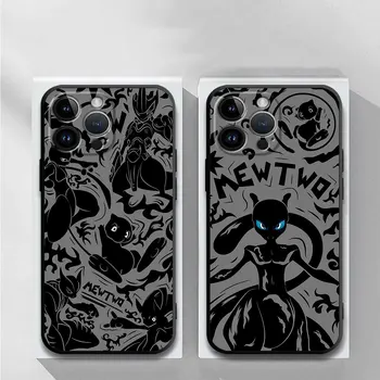 Cover Pokemon Gengar Mewtwo Phone Case iPhone 15 Pro Max 7 6s XS X 11 Pro 14 13 12 Mini 8 Plus SE XR 6 táska Capa TPU puha