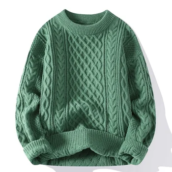 Zöld pulóverek Férfi legénységi pulóverek Férfi pulóverek Divatruházat Őszi téli felsők Férfi kötött pulóverek