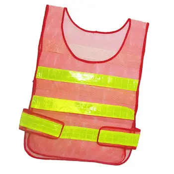 Jól látható fényvisszaverő közlekedési mellény Hordható biztonsági mellény Kültéri sportruházat-piros