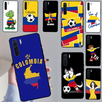 Kolumbia zászló Football Case For OPPO A17 A16 A15 A54 A74 A94 A57 A77 A78 A72 A52 A53 A31 A5 A9 A96 A76 A54S borító