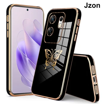 Jzon Infinix Zero 30 4G telefontokhoz Pillangó stílusú bevonat hátlap Ütésálló védőtokok