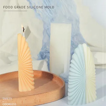 3D ventilátor gyertya Szilikon penész szappan Gipsz gyertya forma DIY lakberendezés kézműves ajándék gyertyakészítő kellékek Epoxigyanta penész